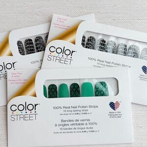 Color Street Nail Polish Strips 3 Snakeskin Themed sets